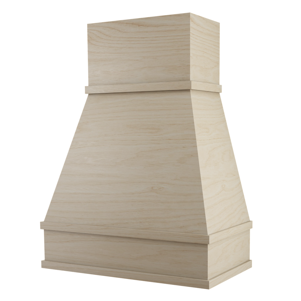 Pyramid tapered maple wood range hood