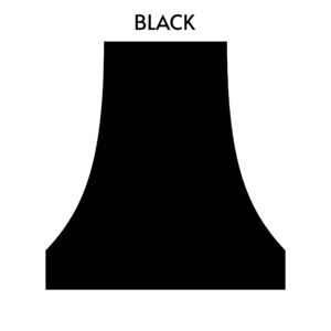 Black finish sample for custom range hood