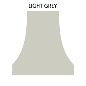 Light grey finish option for custom range hoods