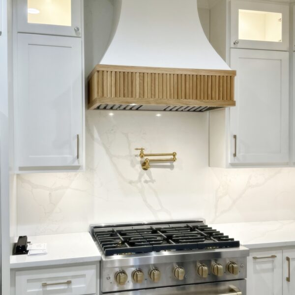 Made to order custom wood range hood cover