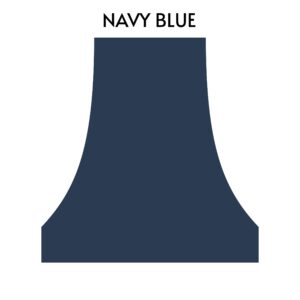 Navy blue finish option for custom range hoods