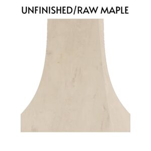 Unfinished raw maple range hood finish sample