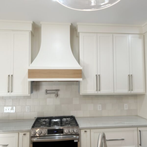 Wall mounted custom wood range hood vent cover