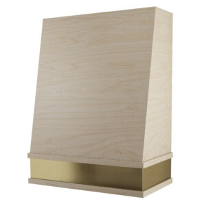 Angled Full Maple Trimmed Gold Apron Range Hood