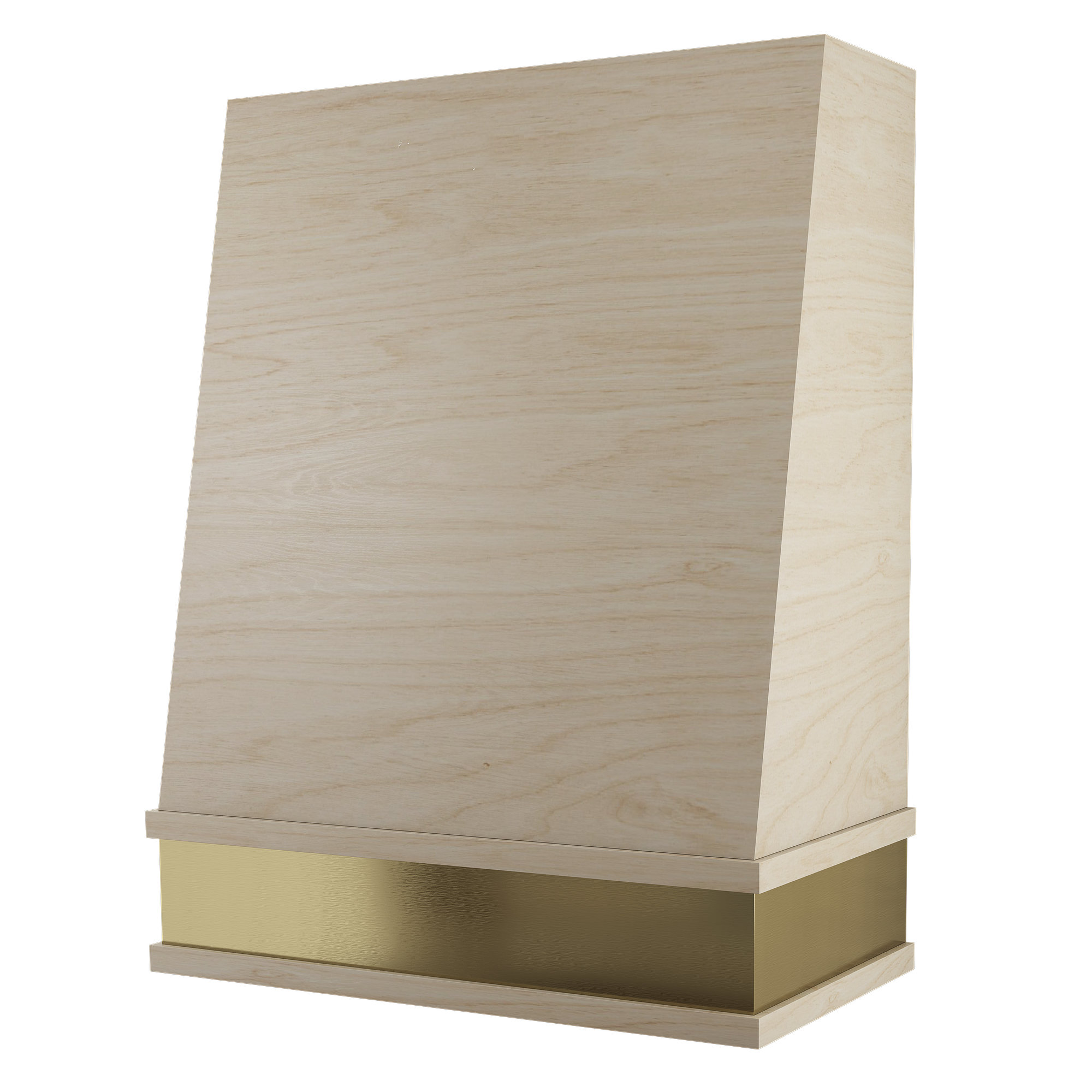Angled Full Maple Gold Trimmed Range Hood