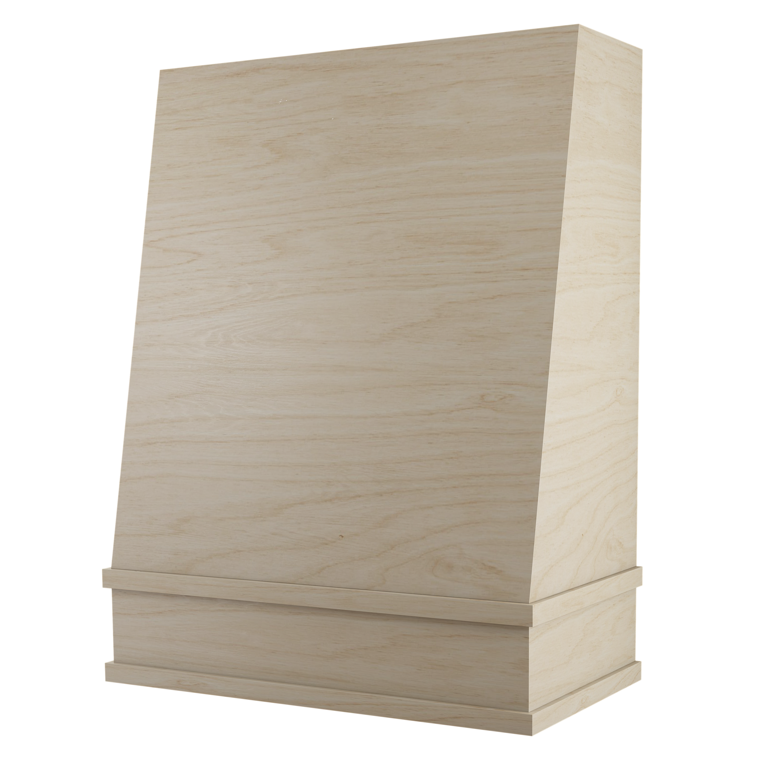 Angled Full Maple Trimmed Range Hood