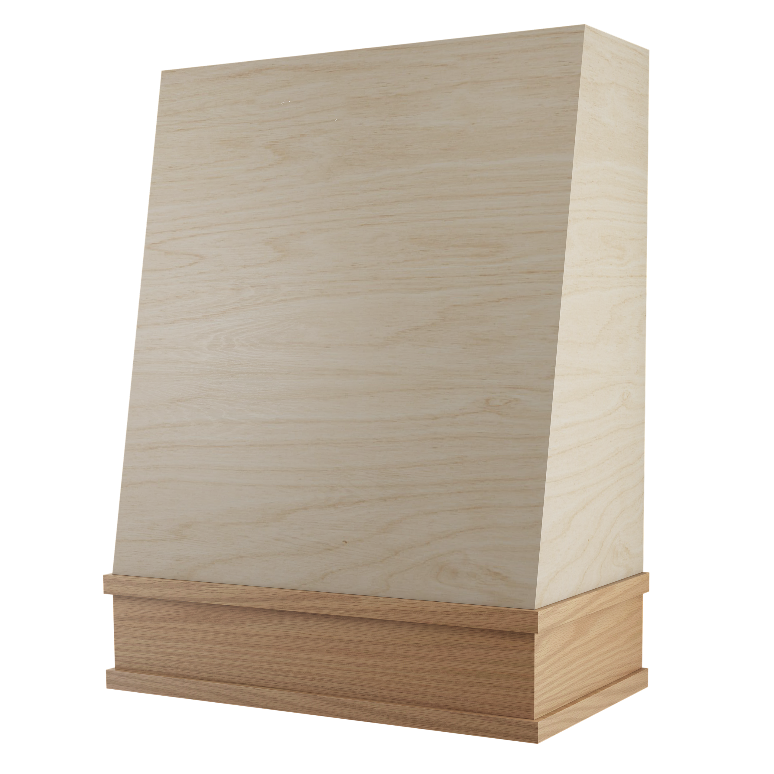 Angled Maple / White Oak Trimmed Range Hood