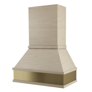 Chimney Full Maple Trimmed Gold Apron Range Hood