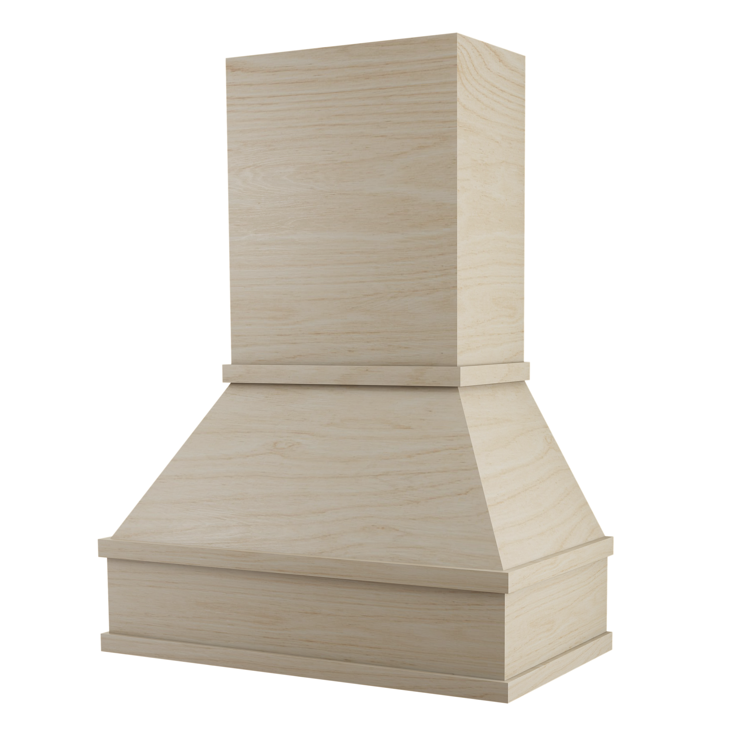 Chimney full maple trimmed custom wood range hood