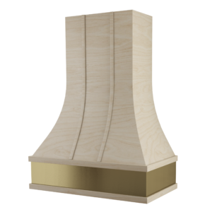 Heritage Full Maple Trimmed Gold Apron Strap Range Hood