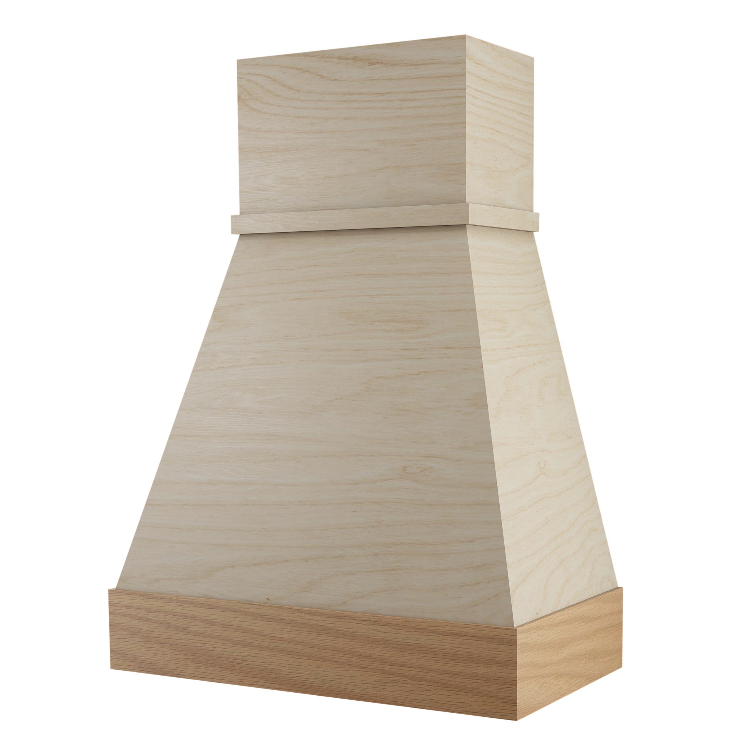 Pyramid maple trimless range hood with straps