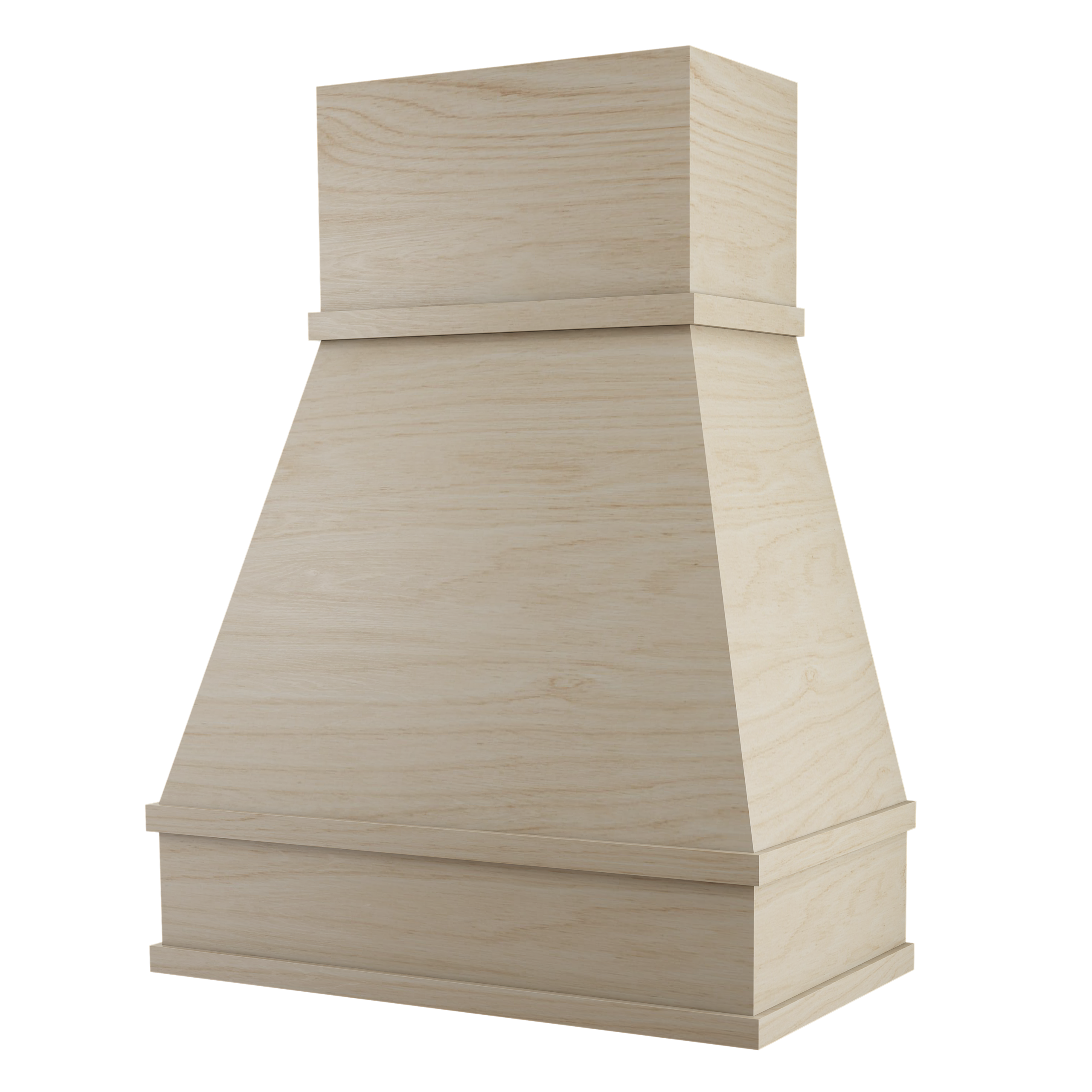 Pyramid full maple trimmed custom wood range hood