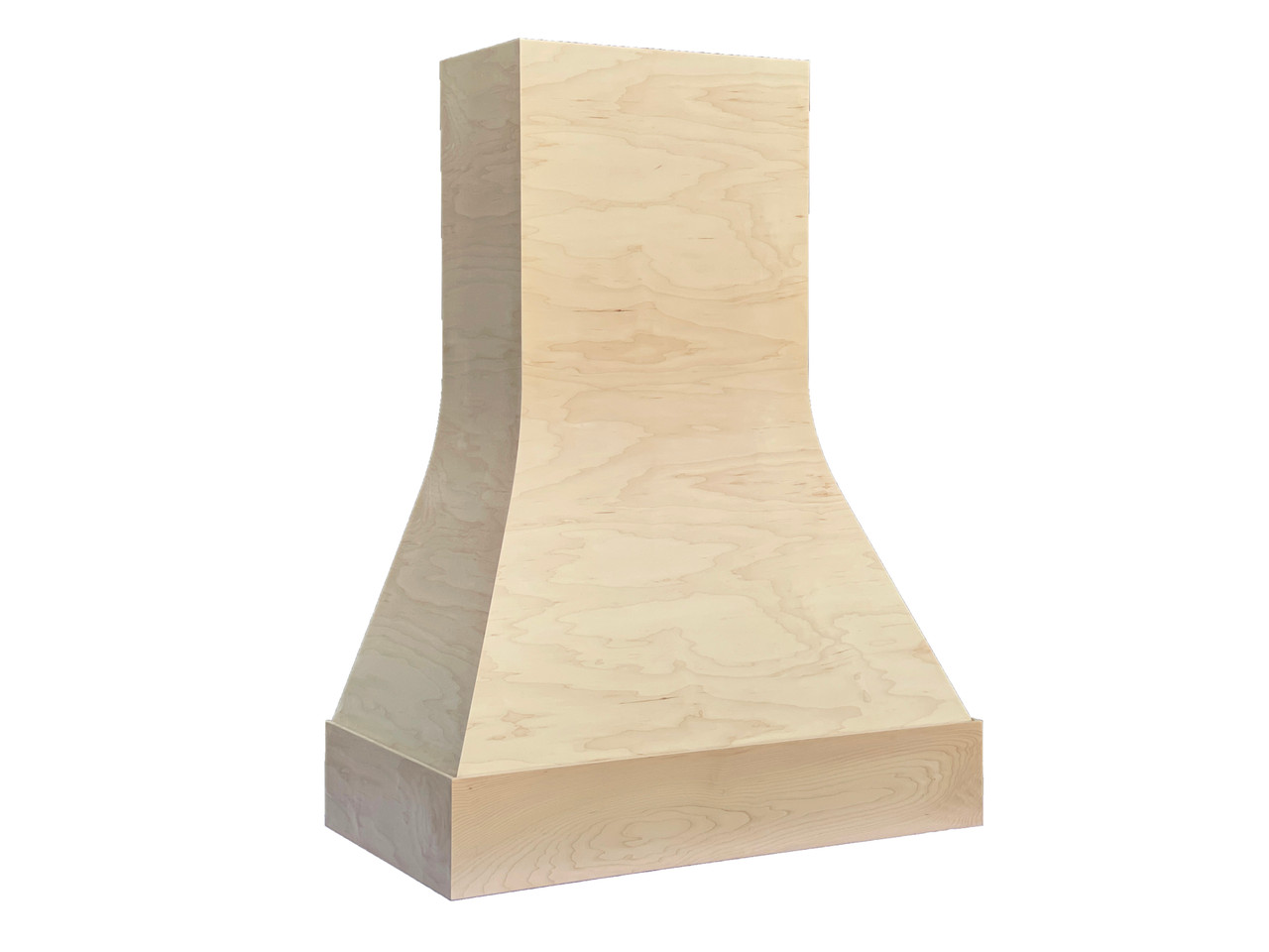 Volcano full maple trimless custom wood range hood